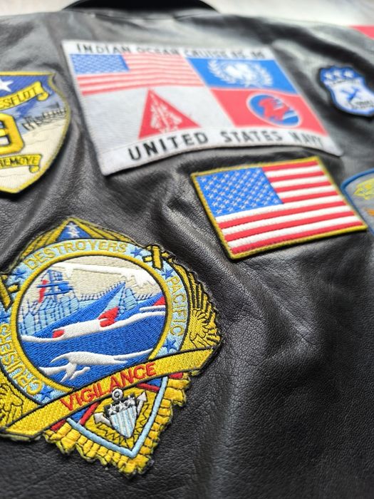 Kurtka Top Gun męska czarna 2022 Maverick skórzana L XL pilotka G1