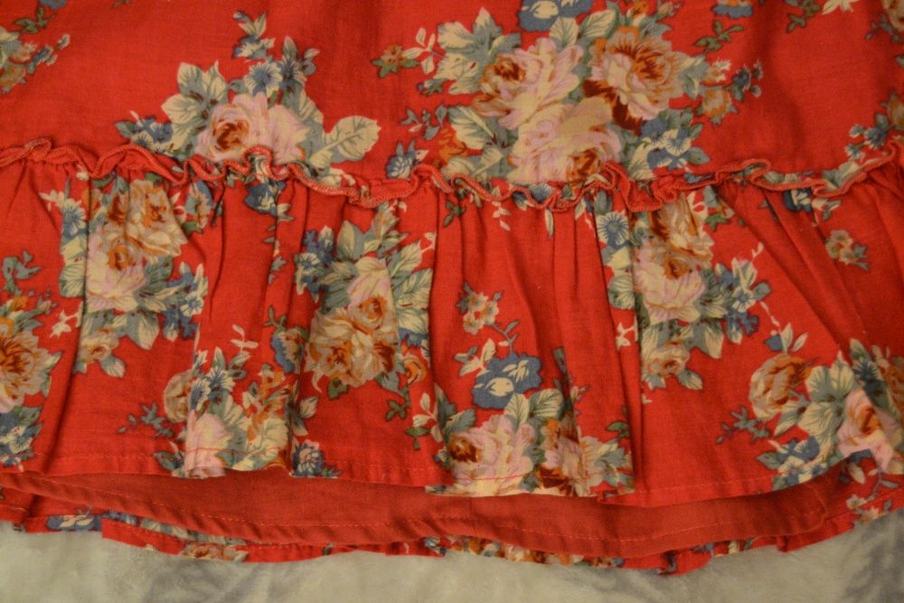 Spódnica Dorothy Perkins 10 38 kwiaty róże czerwon vintage shabby chic