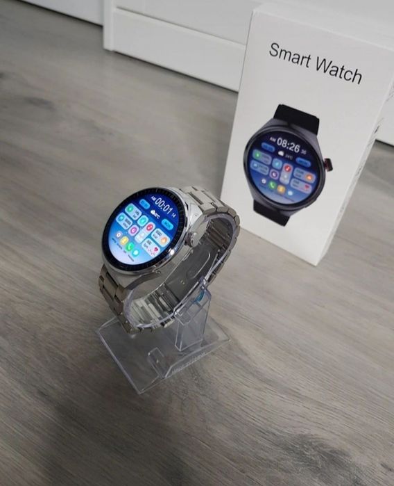 Smartwatch GT5 pro srebrny meski zegarek