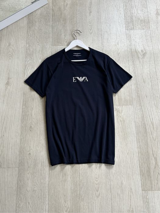 Emporio Armani 7 Center Logo Tee Shirts Navy Blue Футболка оригінал оригинал опт