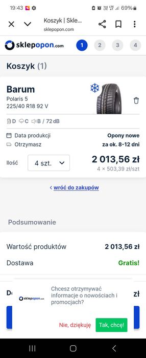 Opony Zimowe 225/40 r18 BARUM 33/22r