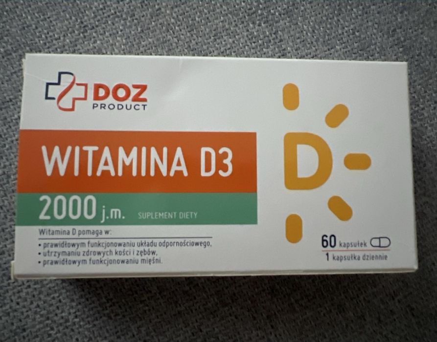 Witamina D3 2000 j m DOZ 60 kapsułek