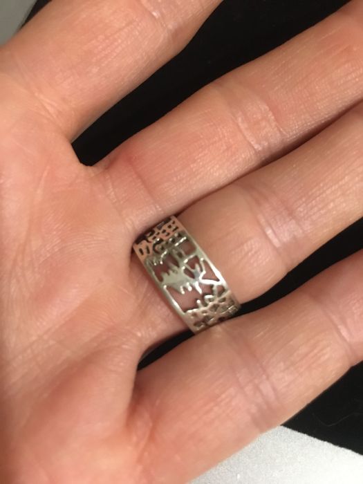 Каблучка срібло «ієрогліфи»,з натуральним топазом