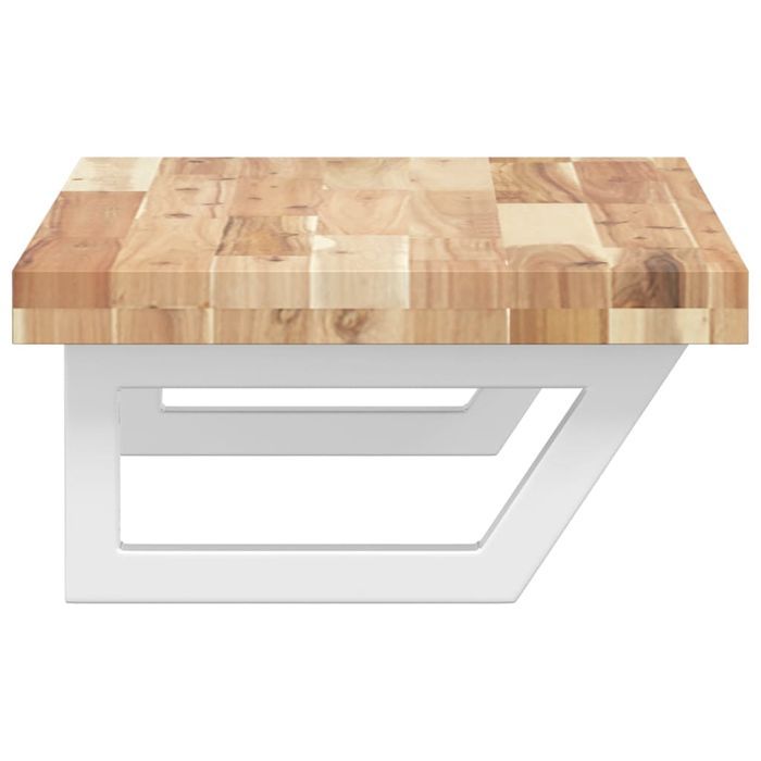 vidaXL Półka ścienna pod umywalkę, stal i lite drewno akacjowe