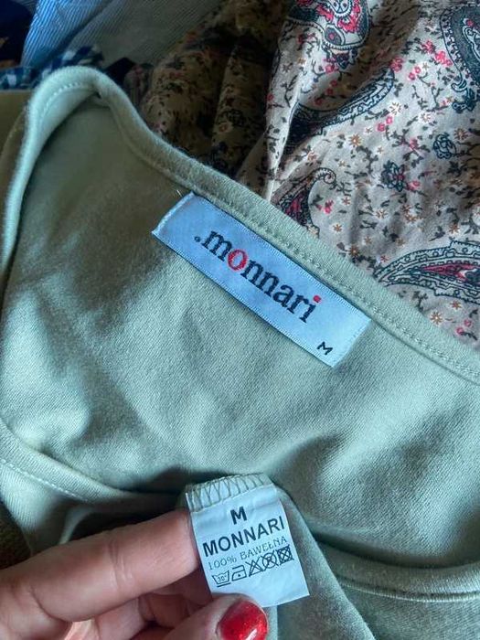 Haft lekka bluzka sweter naszywki szary khaki m l 38 bawelna