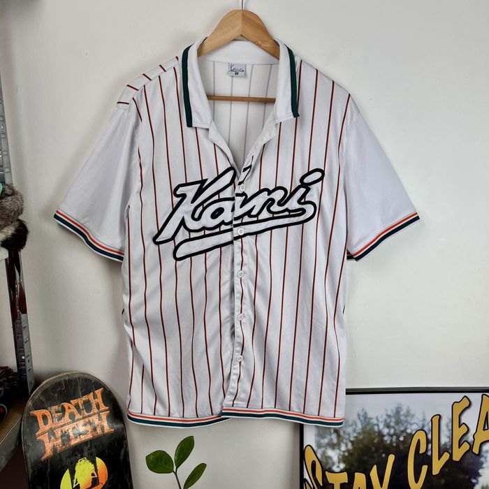 T-Shirt Karl Kani Rap W Paski Jersey Y2k 90s Vintage Rare Baseball Mlb