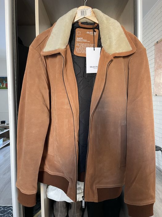 Куртка SELECTED Jacket бомбер замша нова