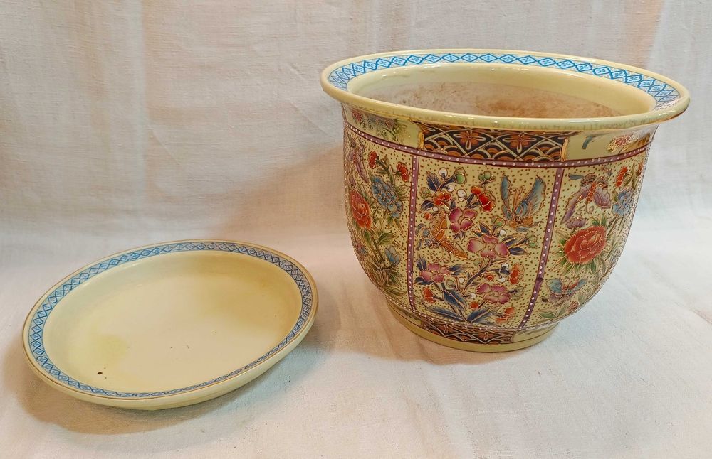 Cachepot Com Prato Chinês