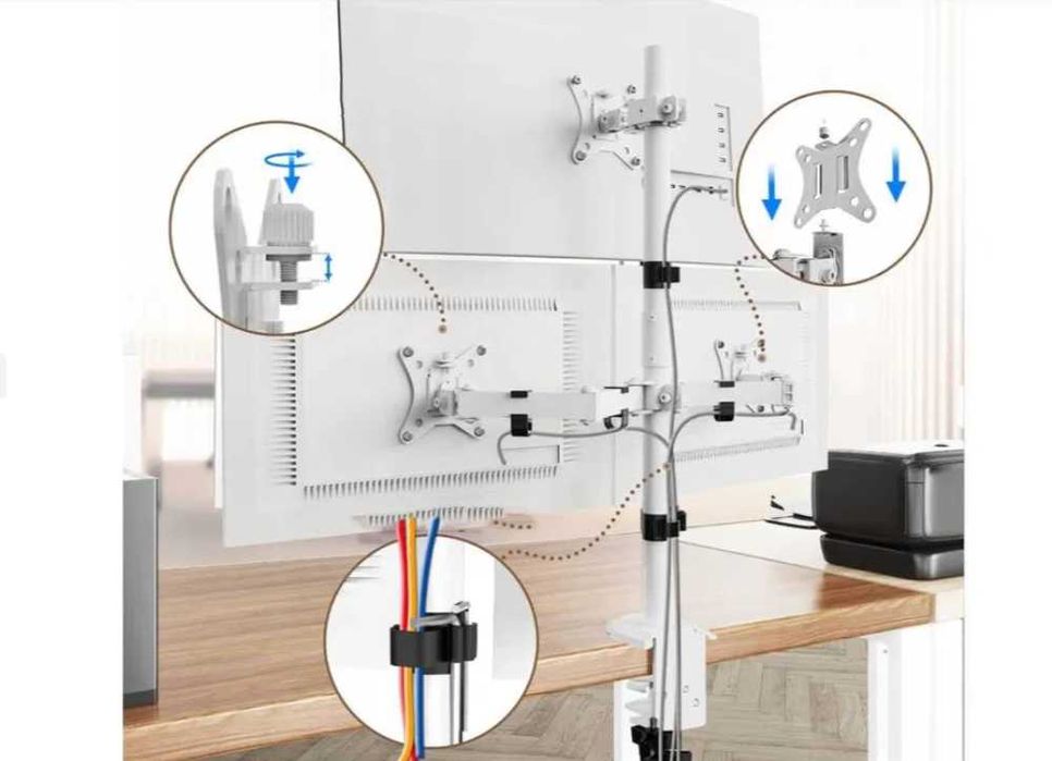 5130 Uchwyt na trzy monitory PUTORSEN PTMS03-W 17"-32"