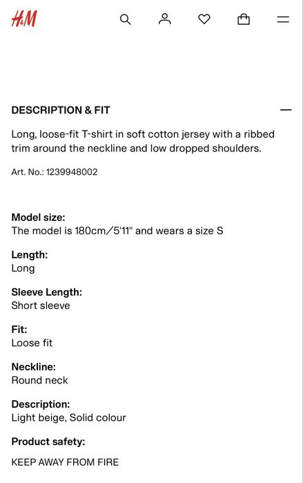 Оверсайз футболка H&M, нова xs, підійте на S та M