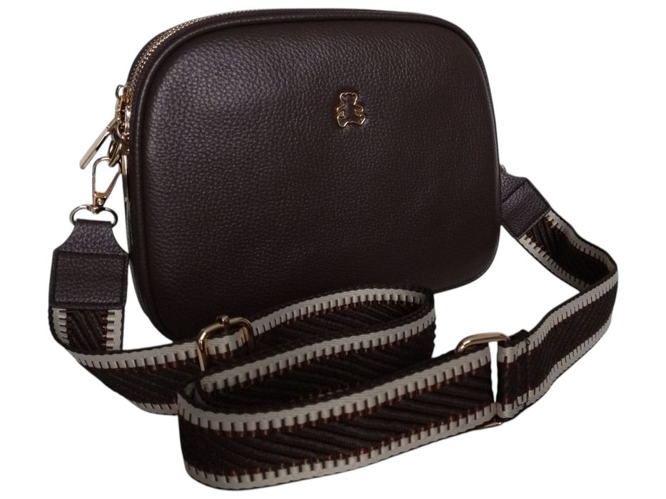 Torebka Damska Crossbody Brązowa, Mała Listonoszka na Co Dzień