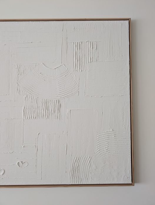 Quadro Abstrato Texturizado 100x70cm | Peça Única c/ Moldura Madeira