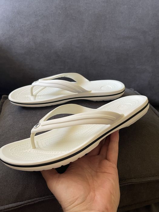 В'єтнамки тапочки Crocs Crocband Flip white р. 45-46 M11(30 см)