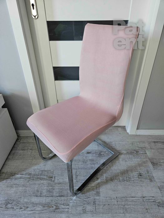 Pokrowce na krzesła elastyczne 4 sztuki różowe róż komplet