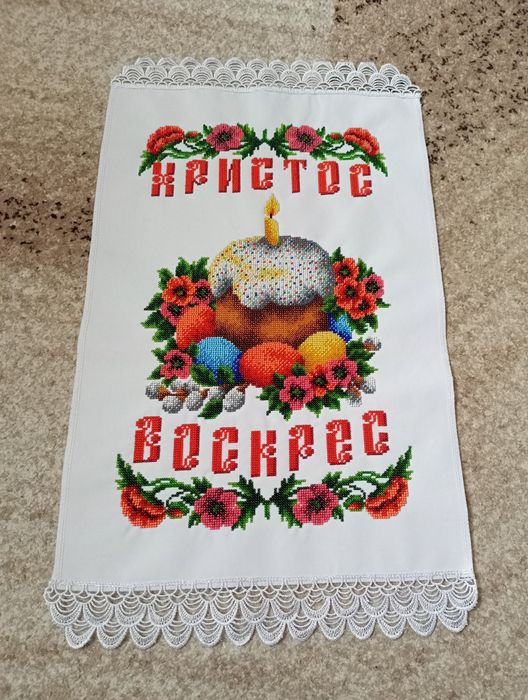 Пасхальні рушнички вишиті чеським бісером