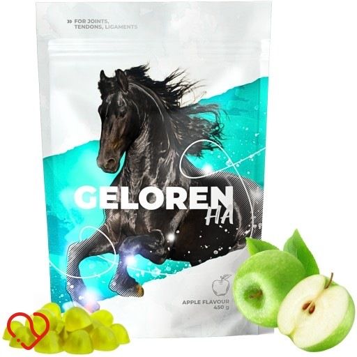 Geloren Horse HA Jabłkowy Żelki na Stawy dla Koni 60 sztuk 450g NOWY