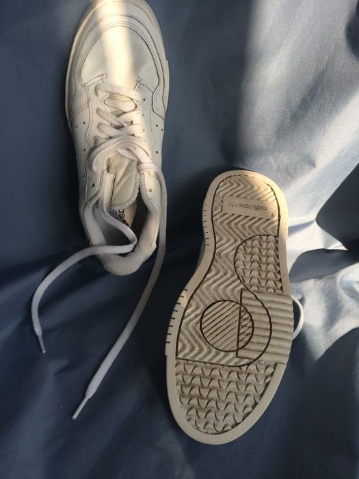 Adidas low white leather sneakers trampki sport 38.5 skóra