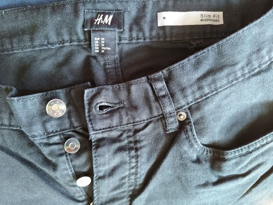 Spodnie męskie H&M czarne 29 Slim Fit