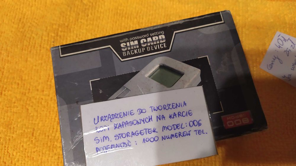 Urządzenie  do tworzenia kopi zapasowych na karcie SIM.