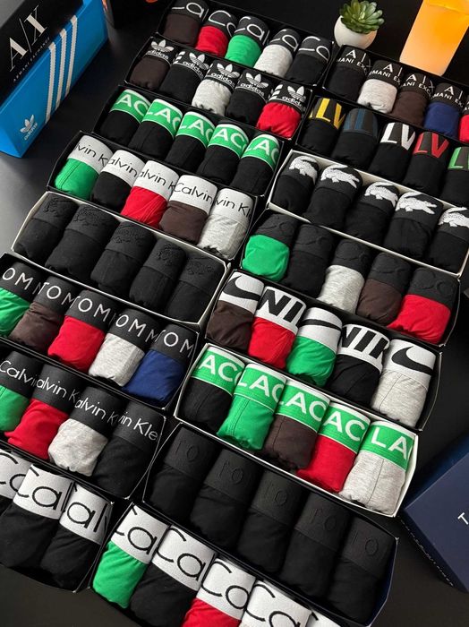 Чоловічі червоні/чорні труси CK|TH|Lacoste|Nike Мужские красные