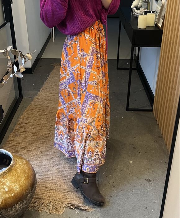 Długa/maxi spódnica pomarańczowo-fioletowa