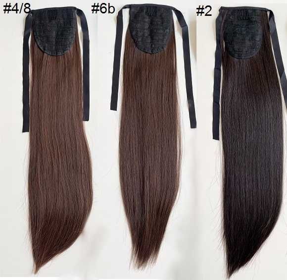 Doczepiany KUCYK kitka 60cm jak Naturalne treska braz lub ciemny brąz