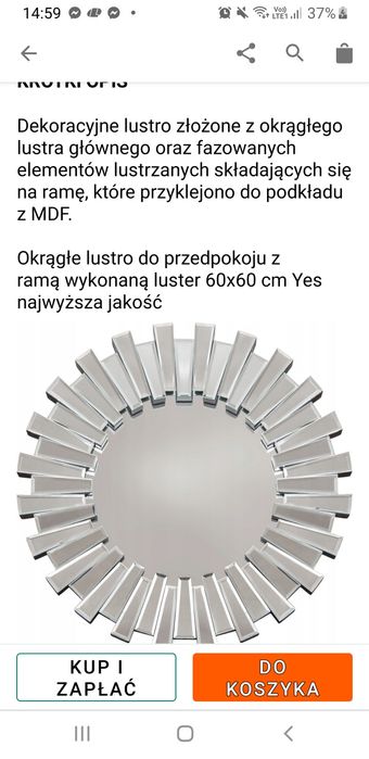 Piękne lustro Glamour