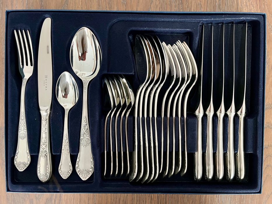 Hefra Zestaw posrebrzanych sztućców obiadowych - 24 szt. (Romański)