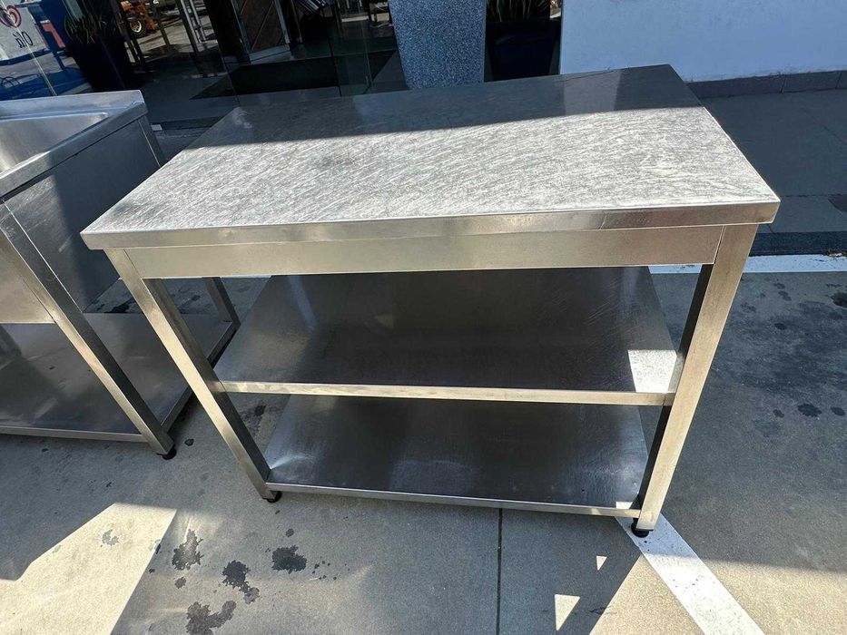 D - Bancada em Inox com 2 Prateleiras - Ocasião