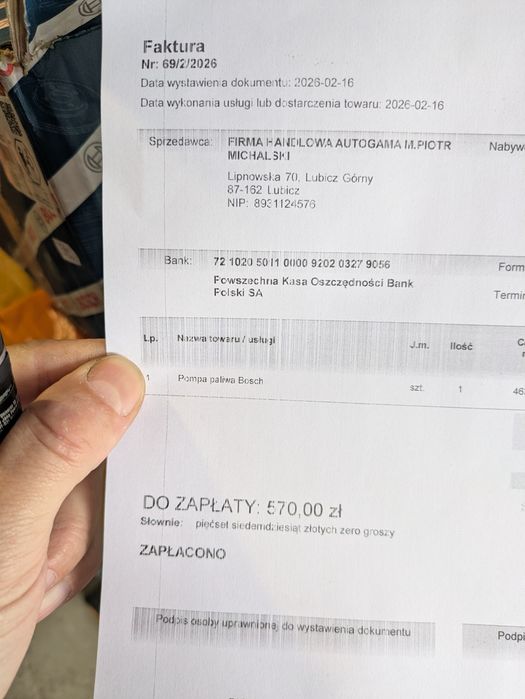 Smok pompa paliwa Iveco  2.3 HDi webasto Nowa
