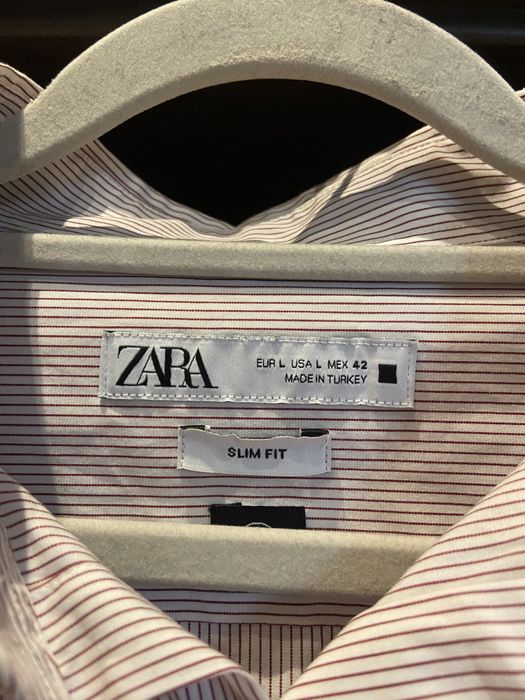 Koszula w paski, rozmiar L, slim fit, Zara, bawelna