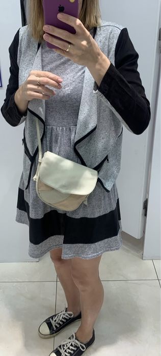 Комплект серый меланж платье и кардиган-кофта Vero Moda S