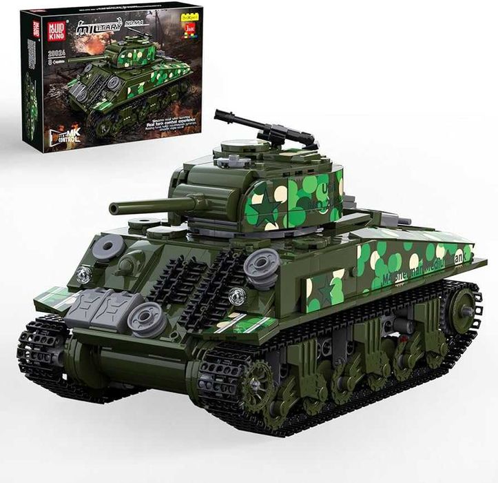 Jak Leg. Mould King 20024 M4 czołg zdalnie sterowany RC TECHNIC