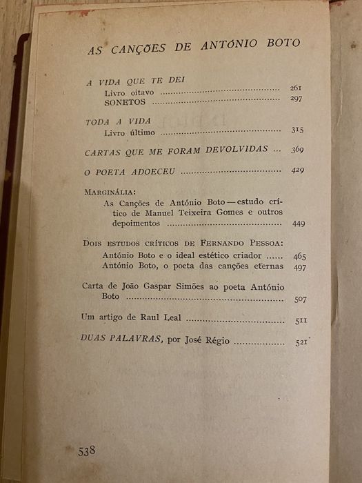 Livro “As canções” de Antonio Botto
