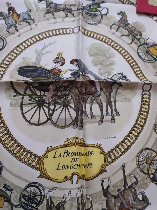 Шелковый платок Hermes La Promenade de Longchamps