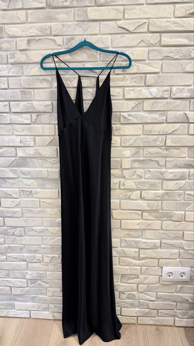 Сарафан черный zara S шелк