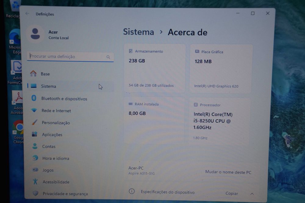Portátil Acer A515-51G-572A Win10 Pro