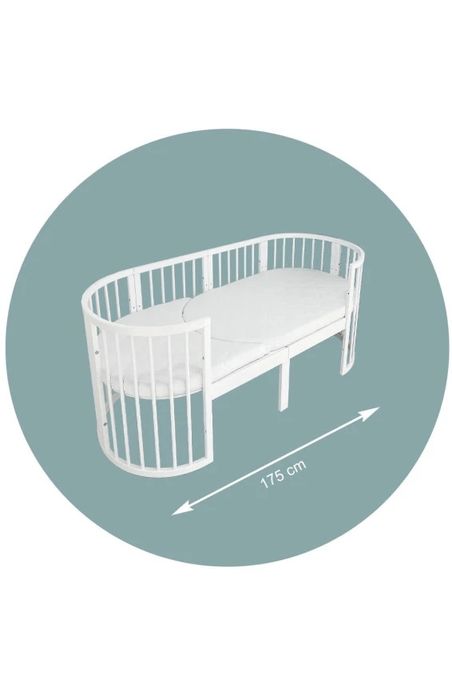 Овальне ліжечко royal sleep 9 в 1  білий колір