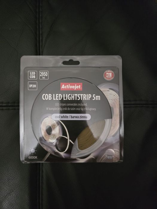 Activejet Cob taśma Led 5 m zimny biały wiązka ciągła