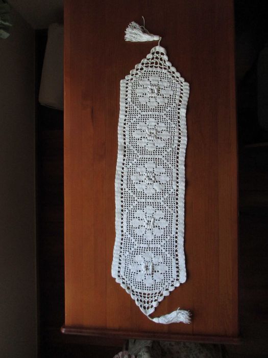 Lace, Table Runner, Antique Handmade Crochet