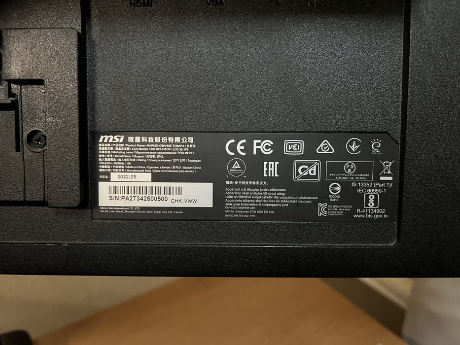 монітор msi pro mp271