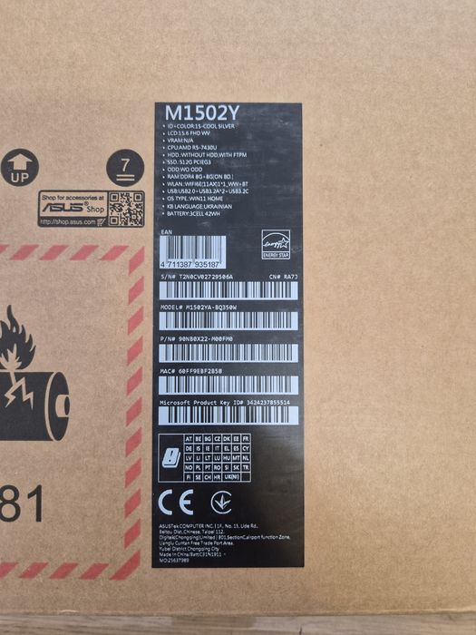 Ноутбук Asus M1502Y-BQ350W