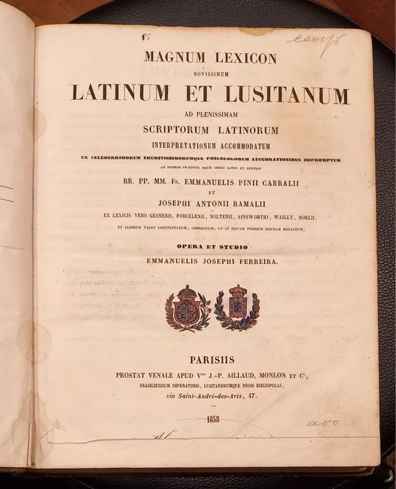 Magnum Lexicon Novissimo Latinum et Lusinanum Emmnuelia Joseph Ferrei