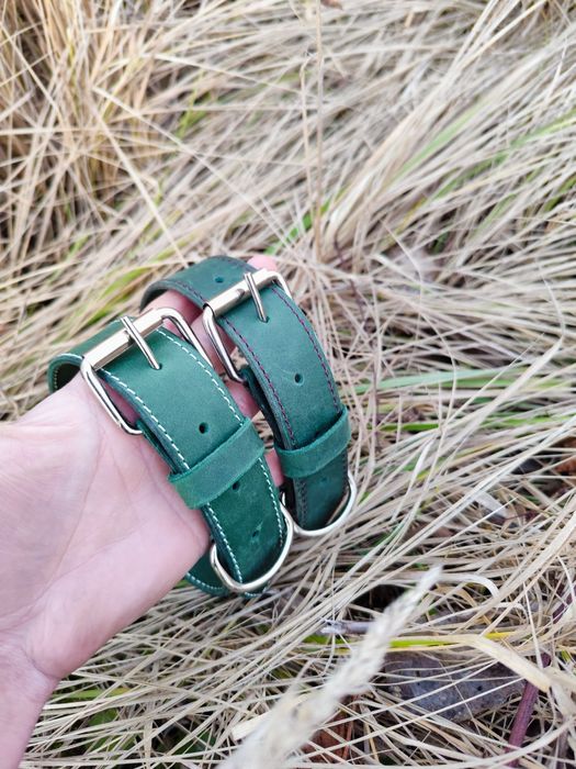Нашийник для собак з натуральної шкіри ручної роботи