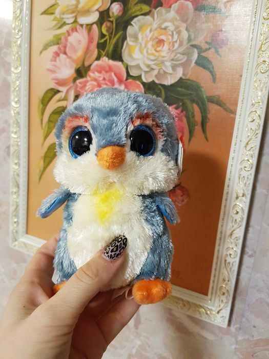 TY Beanie Boos глазастик пингвин FISHER 15 см оригинал Новинка 2024