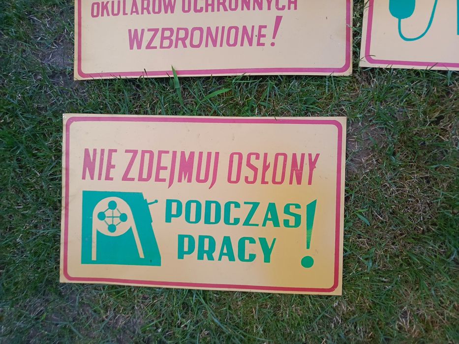 Stare metalowe tablice informacyjne PRL oryginał