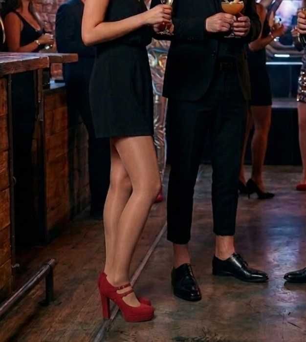 Czółenka na obcasie szpilce 44 czerwony / bordo obcas 12 cm klamry TANIA WYSYŁKA
