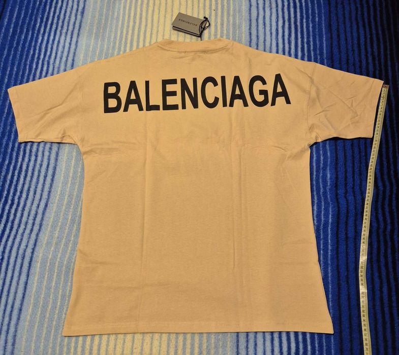 Nowa piekna modna koszulka OVERSIZE bezowa Balenciaga Paris XL okazja