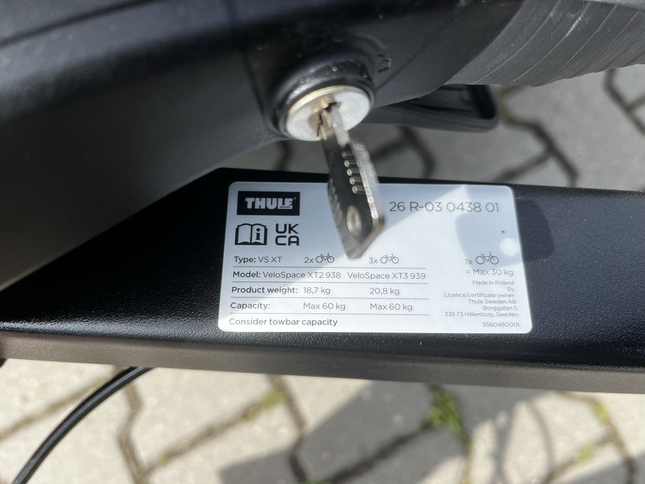 Bagaznik rowerowy na hak Thule VeloSpace xt2 938 powystawowy elektryki
