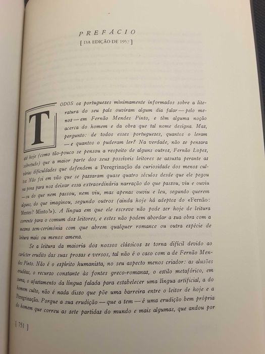 F. Mendes Pinto: Peregrinação/ Regências na Menoridade de D. Sebastião